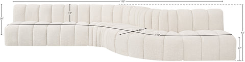Briar Cream 170 Boucle Fabric Upholstered Modular Sectional, 7-Piece