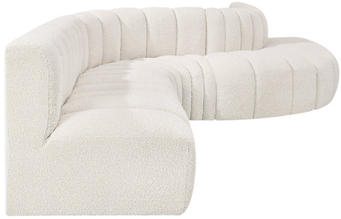 Briar Cream 170 Boucle Fabric Upholstered Modular Sectional, 7-Piece