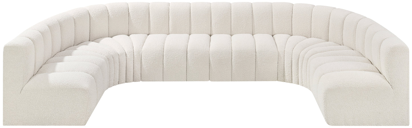 zara cream boucle fabric modular sofa s8a