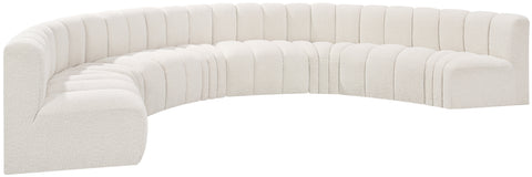 Yara 162" Cream Boucle Fabric Upholstered Sectional, 8-Piece