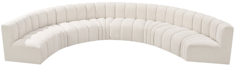 Yara 162" Cream Boucle Fabric Upholstered Sectional, 8-Piece