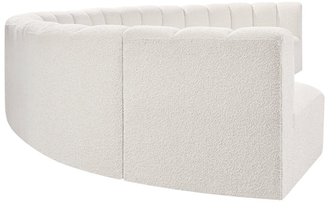 Yara 162" Cream Boucle Fabric Upholstered Sectional, 8-Piece