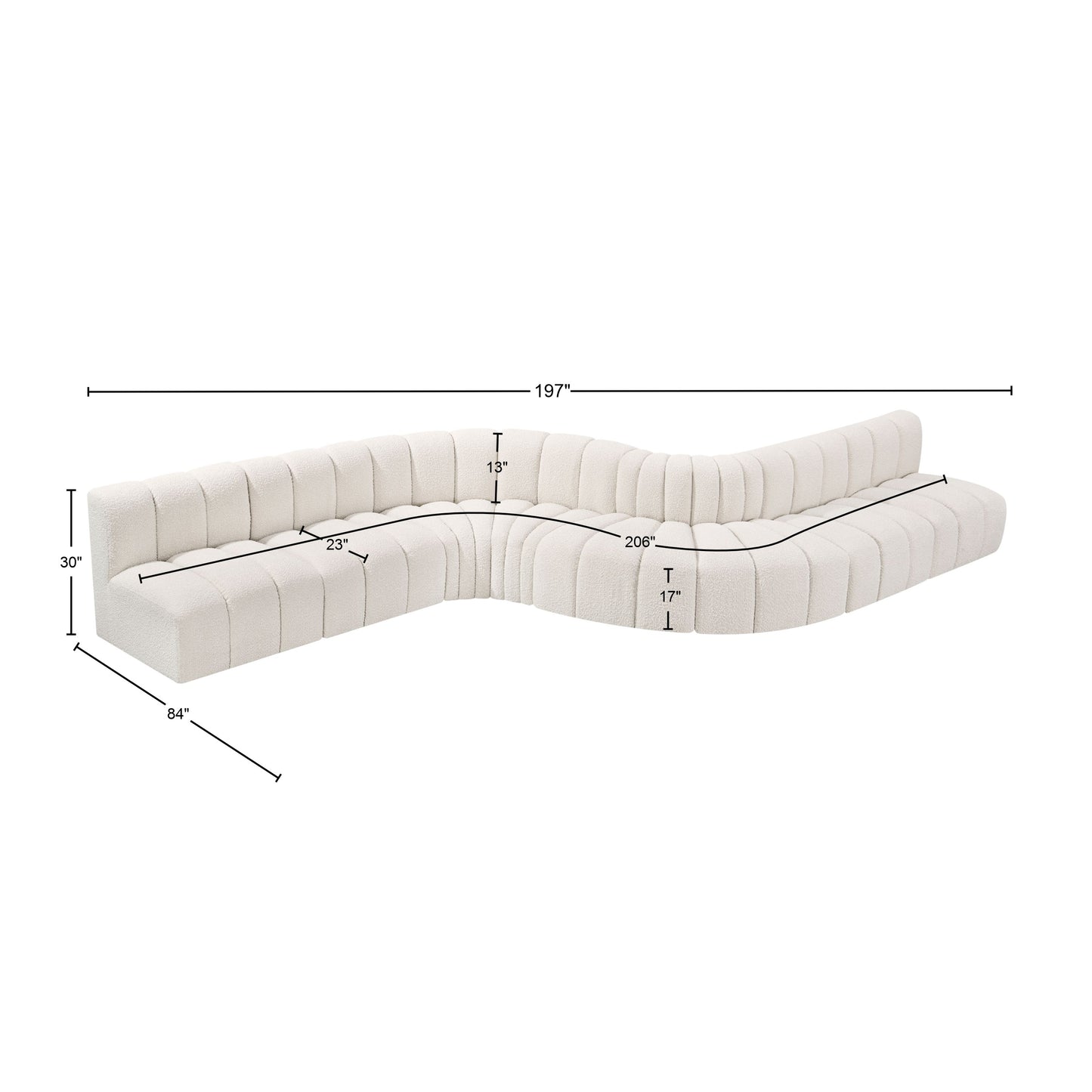 zara cream boucle fabric modular sofa s8c