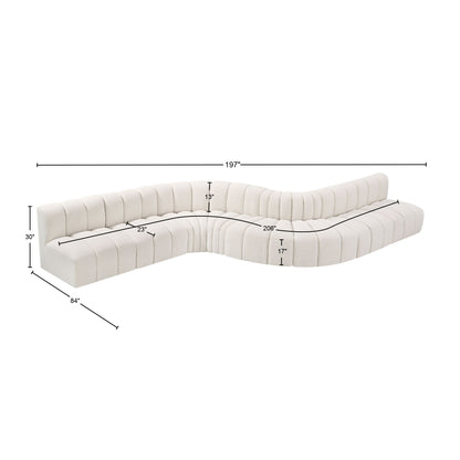 Zara Cream Boucle Fabric Modular Sofa S8C