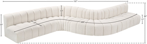 Briar Cream 197 Boucle Fabric Upholstered Modular Sectional, 8-Piece