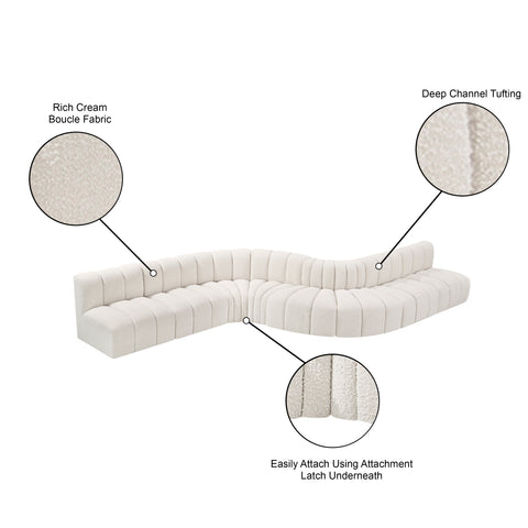 Briar Cream 197 Boucle Fabric Upholstered Modular Sectional, 8-Piece
