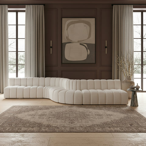 Briar Cream 197 Boucle Fabric Upholstered Modular Sectional, 8-Piece