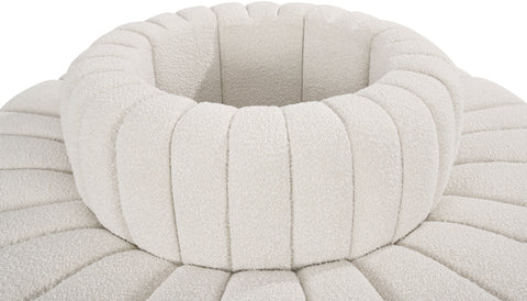 Yara 90" Cream Boucle Fabric Upholstered Sectional, 8-Piece