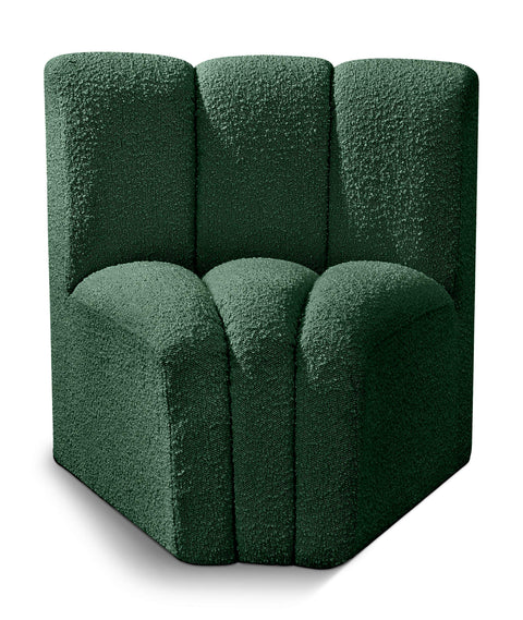 Yara Boucle Fabric Upholstered Curved Corner Chair, 1 Piece