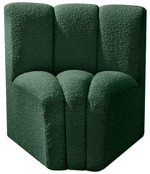 Yara Boucle Fabric Upholstered Curved Corner Chair, 1 Piece