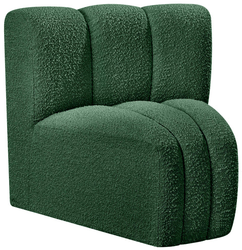 Yara Boucle Fabric Upholstered Curved Corner Chair, 1 Piece
