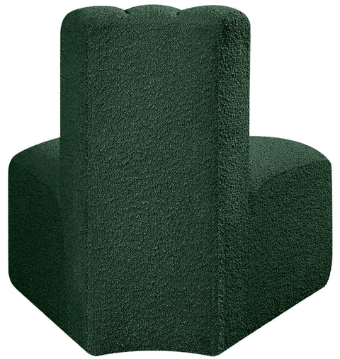 Briar Green Boucle Fabric Upholstered Modular Reverse Corner Chair, 1 Piece