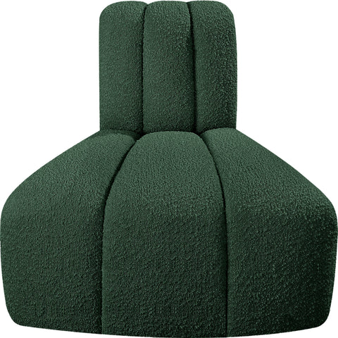 Briar Green Boucle Fabric Upholstered Modular Reverse Corner Chair, 1 Piece