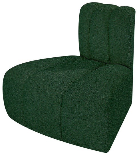 Briar Green Boucle Fabric Upholstered Modular Reverse Corner Chair, 1 Piece