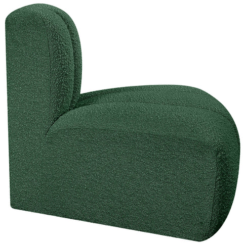 Briar Green Boucle Fabric Upholstered Modular Reverse Corner Chair, 1 Piece