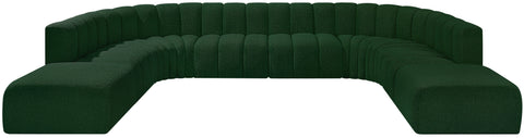 Briar Green 161 Boucle Fabric Upholstered Modular Sectional, 10-Piece