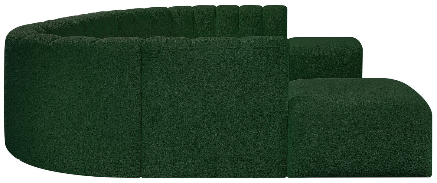 zara green boucle fabric modular sofa s10a