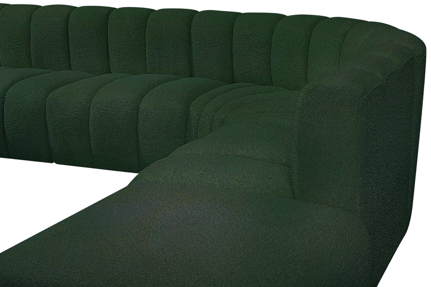 zara green boucle fabric modular sofa s10a