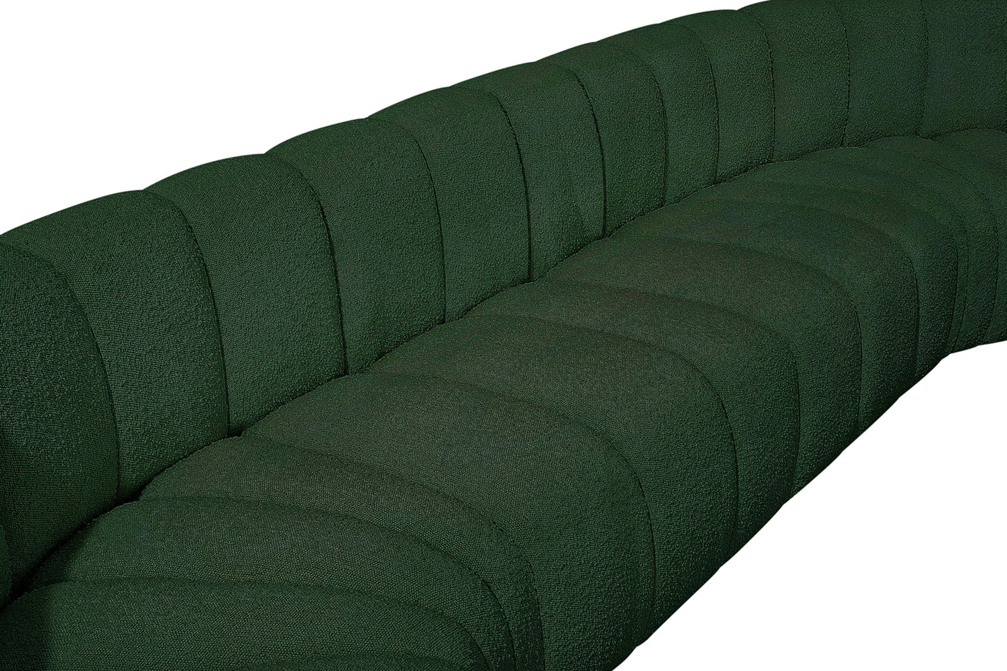 zara green boucle fabric modular sofa s10a