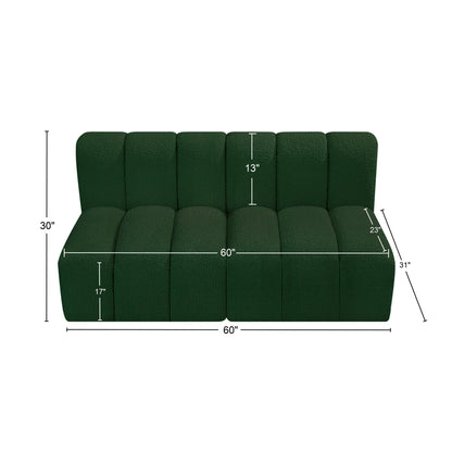 Zara Green Boucle Fabric Modular Sofa S2A