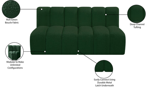 Briar Green 60 Boucle Fabric Upholstered Modular Sectional , 2-Piece (Style 1)