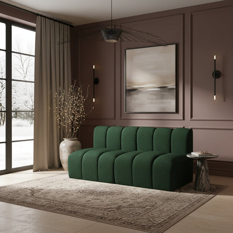 Briar Green 60 Boucle Fabric Upholstered Modular Sectional , 2-Piece (Style 1)