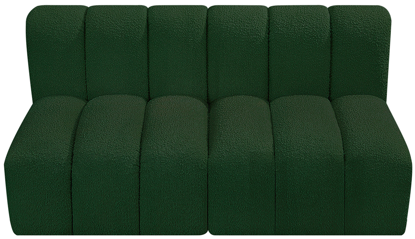 zara green boucle fabric modular sofa s2a