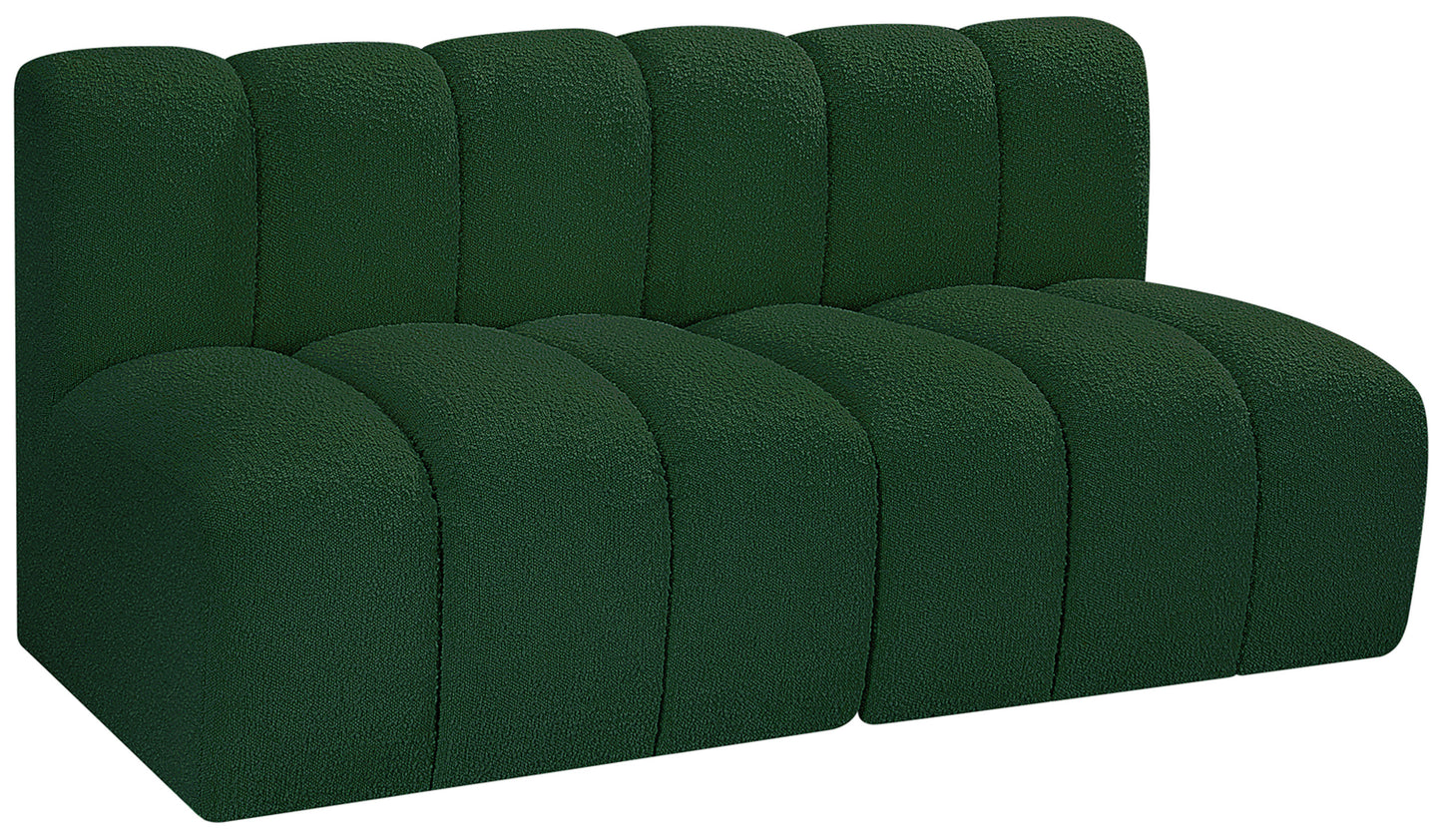 zara green boucle fabric modular sofa s2a