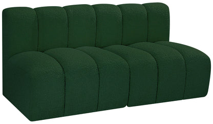 Zara Green Boucle Fabric Modular Sofa S2A