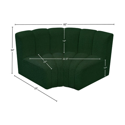 Zara Green Boucle Fabric Modular Sofa S2B