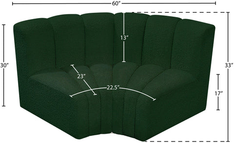 Briar Green 60 Boucle Fabric Upholstered Modular Sectional , 2-Piece (Style 2)
