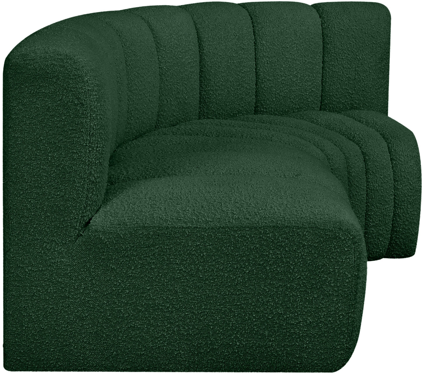 zara green boucle fabric modular sofa s3a