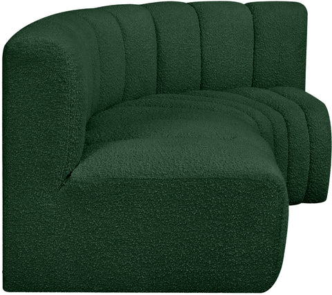 Yara 84" Green Boucle Fabric Upholstered Sectional, 3-Piece