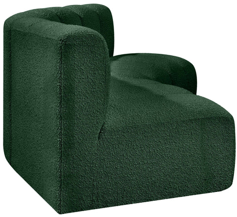 Yara 86" Green Boucle Fabric Upholstered Sectional, 3-Piece