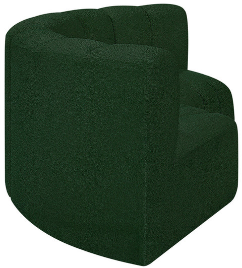 Yara 80" Green Boucle Fabric Upholstered Sectional, 3-Piece