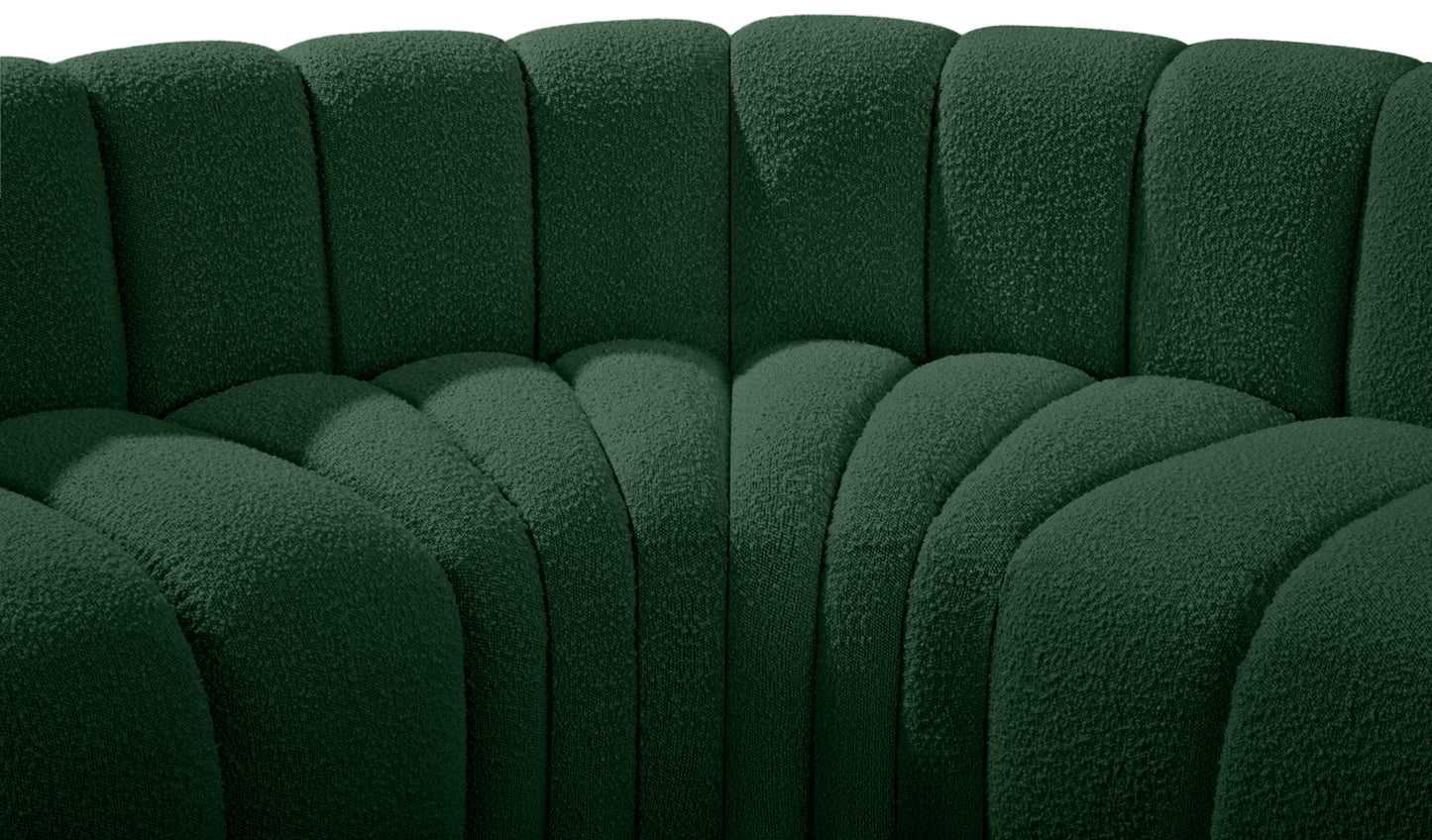 zara green boucle fabric modular sofa s3c