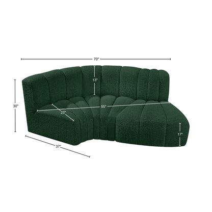 Zara Green Boucle Fabric Modular Sofa S3D