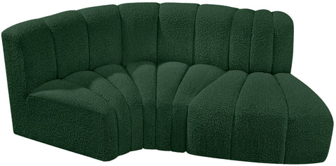 Briar Green 70 Boucle Fabric Upholstered Modular Sectional, 3-Piece