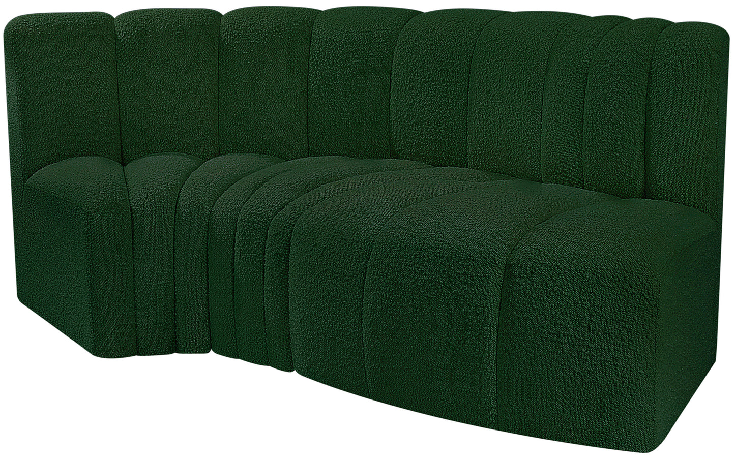 zara green boucle fabric modular sofa s3d