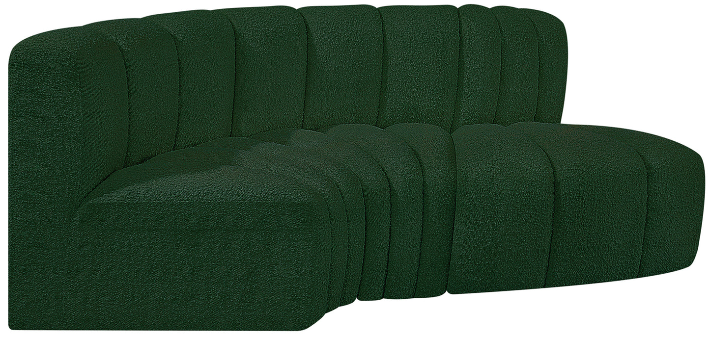 zara green boucle fabric modular sofa s3d