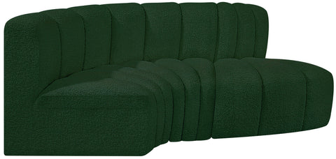 Briar Green 70 Boucle Fabric Upholstered Modular Sectional, 3-Piece
