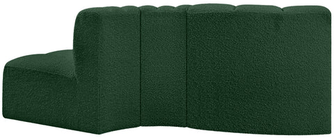 Briar Green 77 Boucle Fabric Upholstered Modular Sectional, 3-Piece