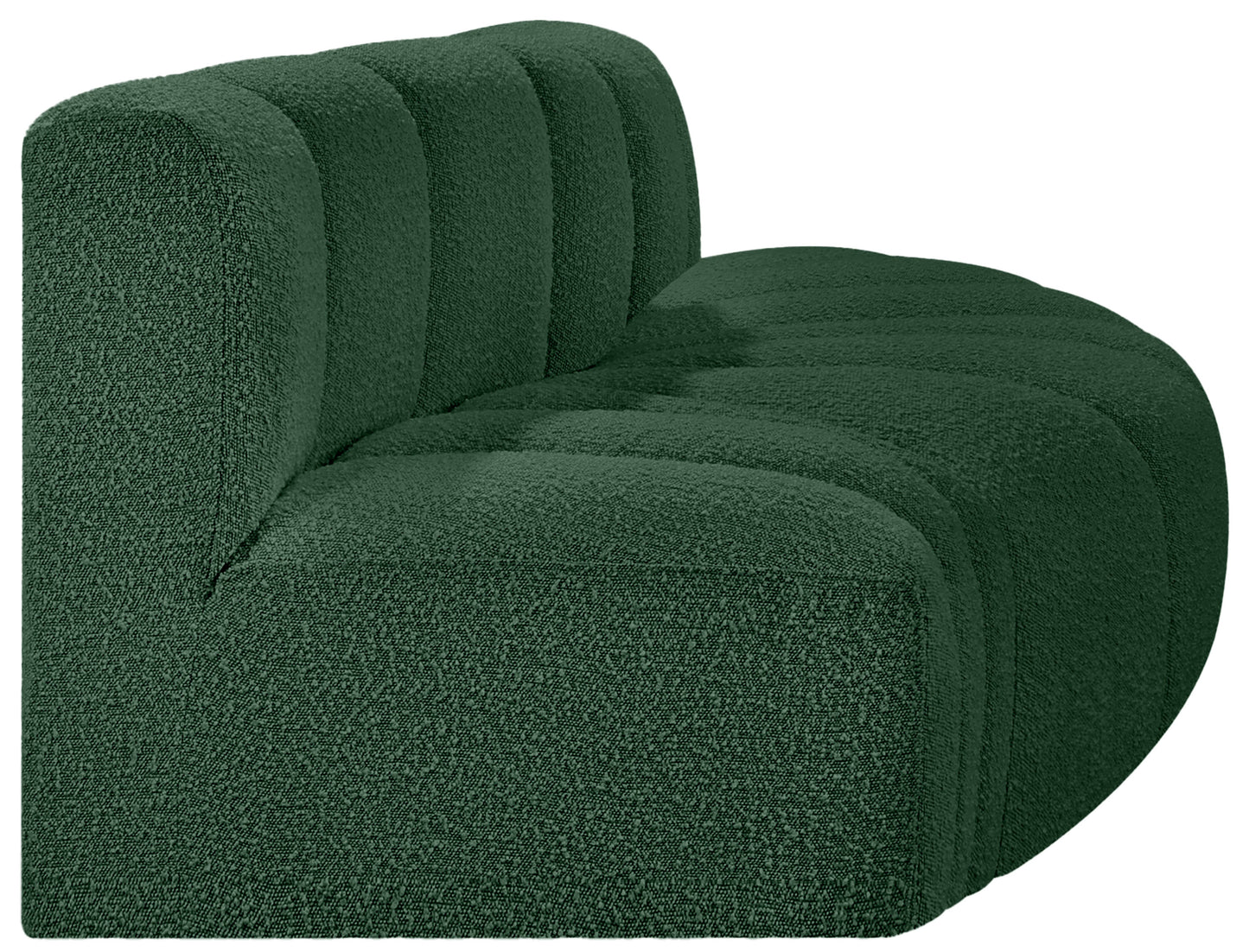 zara green boucle fabric modular sofa s3e