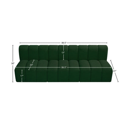 Zara Green Boucle Fabric Modular Sofa S3F