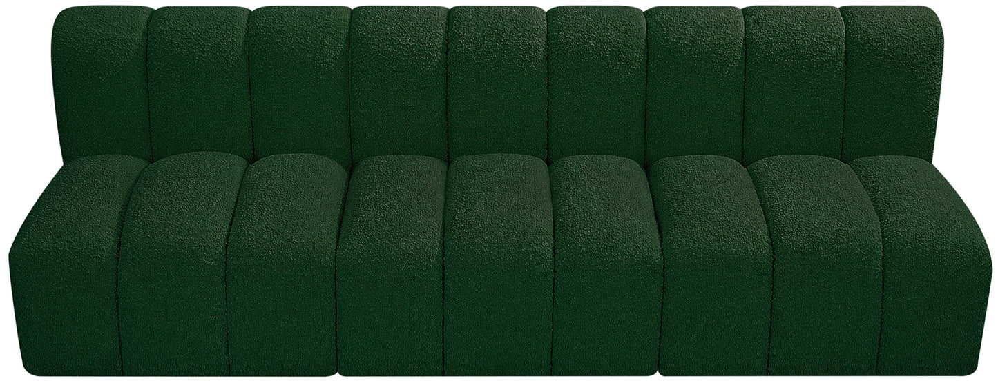 zara green boucle fabric modular sofa s3f