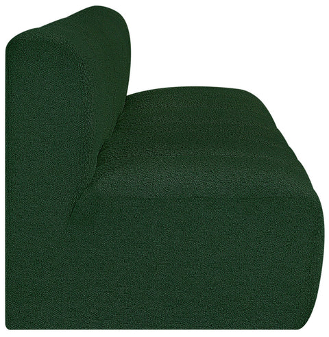 Yara 89.5" Green Boucle Fabric Upholstered Sectional, 3-Piece