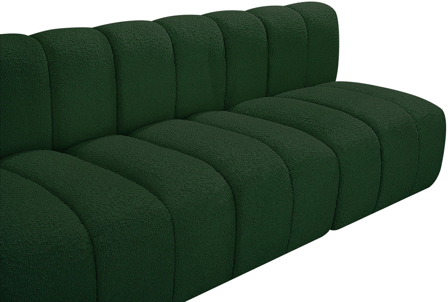 zara green boucle fabric modular sofa s3f