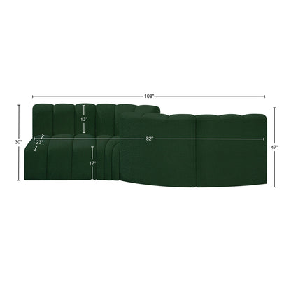 Zara Green Boucle Fabric Modular Sofa S4A