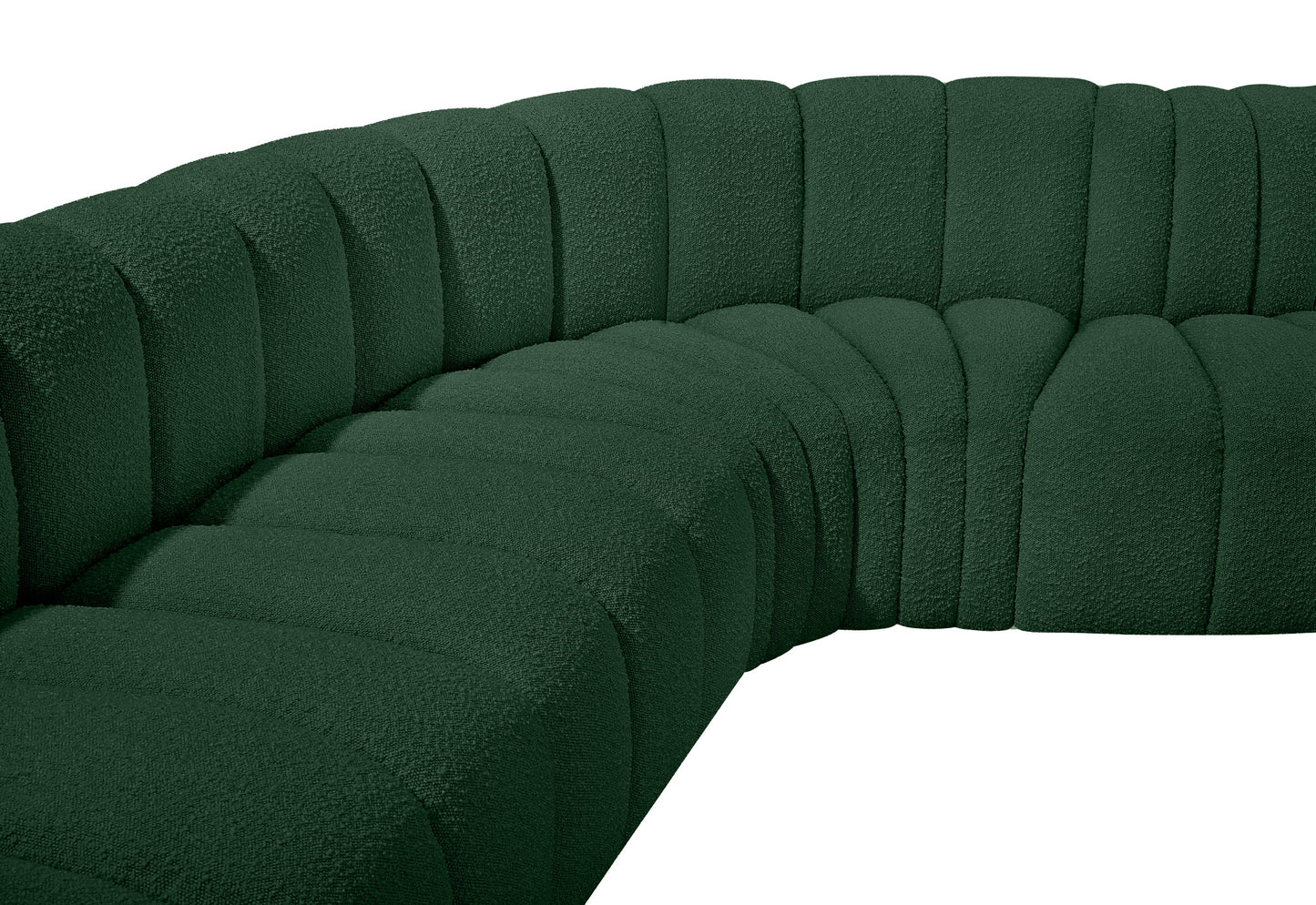 zara green boucle fabric modular sofa s4b