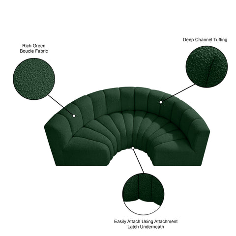 Briar Green 88 Boucle Fabric Upholstered Modular Sectional, 4-Piece